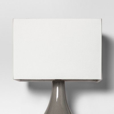 white and grey lamp shade