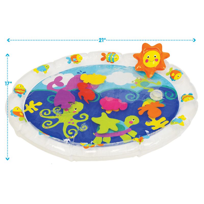 Kidoozie Pat 'n Laugh Water Mat for Infants and Toddlers ages 3-18 months - Encourage Tummy Time with 6 Fun Floating Sea Friends to Discover, 3 of 8