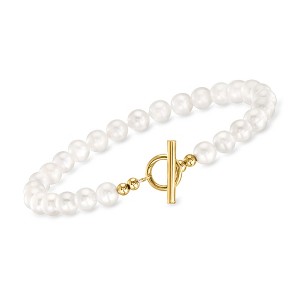 Ross-Simons 5.5-6mm Cultured Pearl Toggle Bracelet in 14kt Yellow Gold - 1 of 3