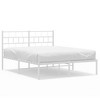 vidaXL Metal Bed Frame without Mattress with Headboard White Queen - 2 of 4
