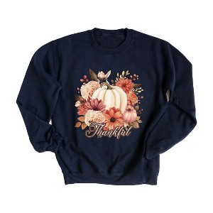 Simply Sage Market Women's Graphic Sweatshirt  Thankful Pumpkin Floral - 1 of 4