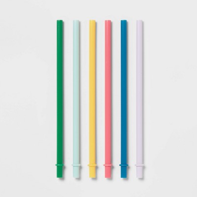 8" 6pk Plastic Kids' Straws - Pillowfort™