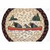 Earth Rugs Bears in Canoe Round Trivet – 10" Wildlife Print on Braided Natural Jute Table Mat - 2 of 3