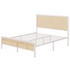 Rattan Boho Platform Bed Frame with Light Headboard with Sturdy Steel Slat Support, Heavy-Duty Steel, No Box Spring Needed - 2 of 4