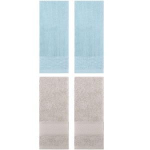 REGALWOVEN 4 Pcs Cotton Soft Bathroom Hand Towel 14" x 30" - 1 of 4