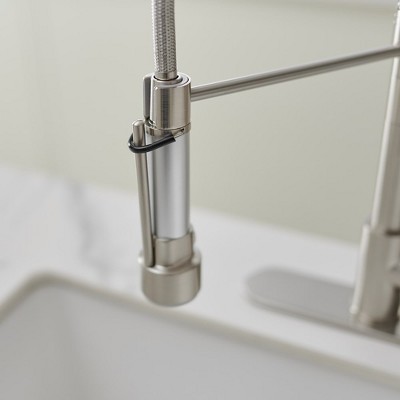 Brushed Nickel Single Handle Pull Down Kitchen Faucet