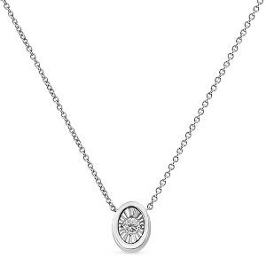Haus of Brilliance 10K White Gold 1/10 Cttw Miracle Set Round-Cut Diamond Pendant Necklace - 1 of 4