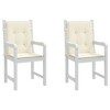 vidaXL Lowback Chair Cushion Set of 2 Cream Oxford fabric (100% polyester) - 4 of 4