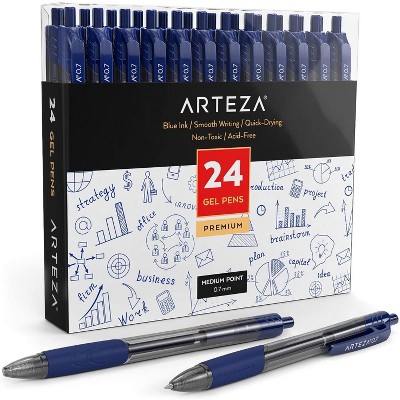 Arteza Retractable Gel Ink Pens Set, Blue - 24 Pack (ARTZ-9223)