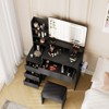 Coucheta 36" LED Vanity Desk with Mirror, Power Outlet & USB Ports, 3-Color Light, 4 Drawers, Storage&Stool, Makeup Dressing Table for Bedroom - 4 of 4