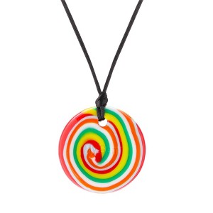 Chewigem Chewable Button Necklace, Multicolor Swirl - 1 of 4