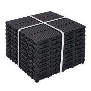 9 PCS heavy-duty & recyclable Wood-Plastic Interlocking Deck Tiles 11.8" x 11.8"- Waterproof Outdoor and Indoor Flooring for Patio - 1 of 4