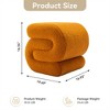 COWLOWN S-Shape Teddy Fabric Ottoman Makeup Stool Footstool, 250LBS Capacity, No-Assembly, Anti-Slip for Living Room/Bedroom/Sofa Side - 2 of 4