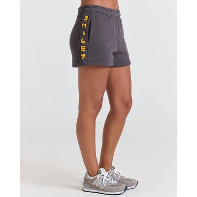 Samii Ryan | Smiley® Chenille Shorts, Charcoal, Large, 4
