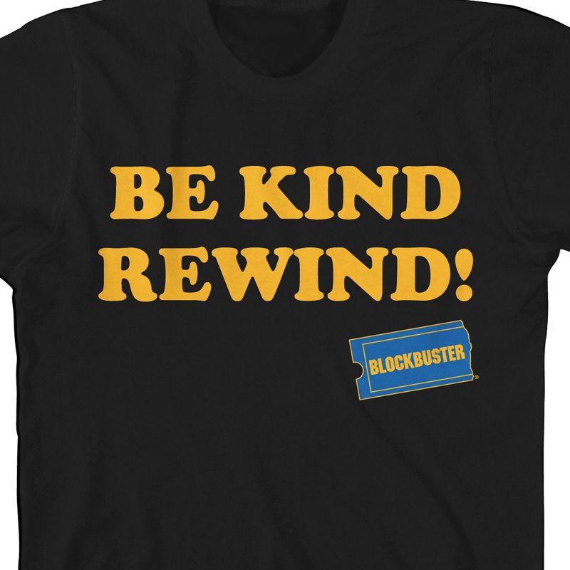 Bioworld Blockbuster Be Kind, Rewind Youth Black Short Sleeve Crew Neck Tee, 2 of 4