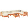 vidaXL 9 Piece Patio Sofa Set with Cushions - Wax Brown - 2 of 4