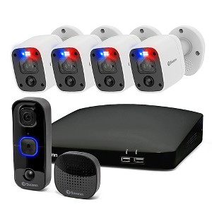 DVR4-5680 4K / 1TB / 4 x PRO-4KRQ  4K Rectangle SwannForce Siren Analog CCTV cameras / Swift Buddy - 1 of 4