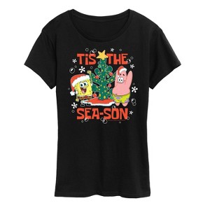 Women's - SpongeBob SquarePants - Tis The Season Short Sleeve Graphic T-Shirt - 1 of 4