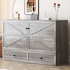 Mjkone Modern Full/Queen Size Murphy Bed Chest With Storage,NO MATTRESS,GREY - 2 of 4