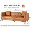 Modern Leather Couch for Living Room, 81" Chesterfield Sofa with Deep Seats and 2 Pillows, 3 Seater Sofa with Button Tufted - 2 of 4
