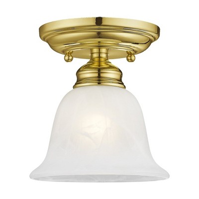 Livex Lighting Essex 1 - Light Flush Mount in  Polished Brass