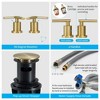 Modern Gold 2-Handle Widespread Bathroom Faucet with 360 DegreeSwivel Spout, 8-Inch 3-Hole Installation for Sink Basin - 3 of 3