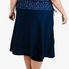 Calypsa Women's Plus Size Below The Knee Swim Skirt With Capri Leggings - 2 of 4