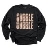 Gobble Gobble Block Distressed - Women's Garment Dyed Long Sleeve Graphic T-Shirt - 2 of 4