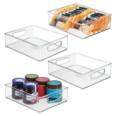 iDesign Plastic Stackable Pantry Bin with Handles - Set of 4 - Clear, USA Made