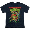 Teenage Mutant Ninja Turtles: Mutant Mayhem Logo With Group Kids T Shirt For Youth, Navy - 2 of 4