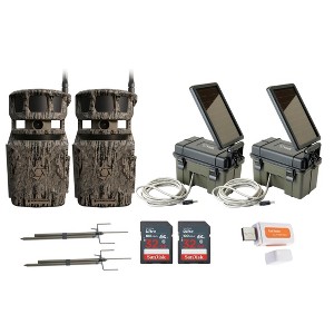 Stealth Cam Revolver 40MP Pro 360 Degree Cellular Trail Camera with Solar Power Pack Mount Stick 32GB Memory Cards and Card Reader (2 Pack) - 1 of 4