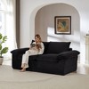 AENKYO Modern Corduroy Loveseat Sofa for Small Spaces, Comfy 2-Seater for Living Room, Bedroom, Office, Black - 4 of 4
