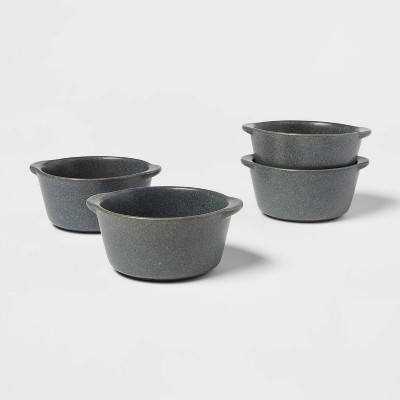 4pc Stoneware Tilley Ramekin Set Black - Threshold™