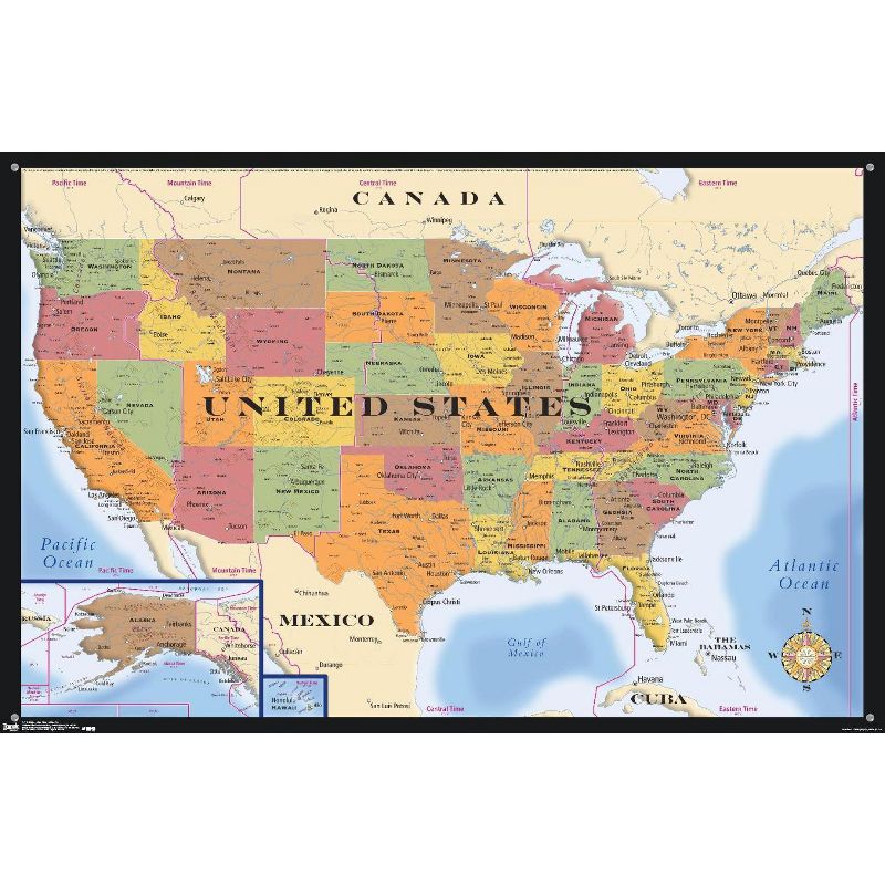 Trends International Map - USA Time Zones Unframed Wall Poster Prints, 4 of 7