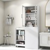 YOOCOZZ 4 Tier Multi-functional Pull-out Display Storage Cabinet with 2 Glass Doors and Storage Shelf - 3 of 4