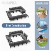 ALAULM 14 Pieces Metal Patio Furniture Set Modern Metal Outdoor Conversation Sets, Patio Sectional Sofa w/5 Inch Cushion and Coffee Table, Black - 4 of 4