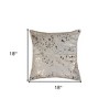 HomeRoots Set of Two 18" Natural and Gold Abstract Cowhide Throw Pillows with Glitter - 3 of 4