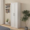 70.87"H High Wardrobe And Kitchen Cabinet With 2 Doors And 3 Shelves for Bedroom, Living Room, White - 2 of 4