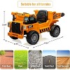 12V Ride on Dump Truck for Kids, with Electric Dump Bed, Remote Control and Extra Shovel, USB, MP3, Music Player - 4 of 4