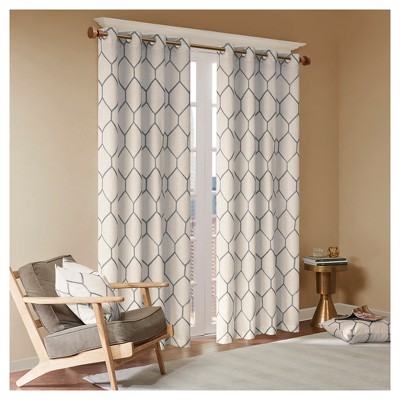 Peyton Metallic Geo Embroidered Single Window Curtain Panel