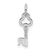 Black Bow Jewelry 14k White Gold, Hannah Collection, Mini Initial R Shamrock Key Charm - 3 of 4