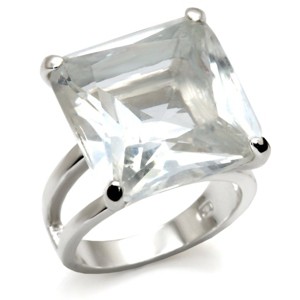 Slickblue Polished 925 Sterling Silver Ring with Clear & Amethyst CZ - Chic Solitaire Design, Women's Jewelry, Size 6-10 - 1 of 3