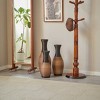 Gulches Set of 3 designer floor vases, large vases for home decor flooring, artificial rattan floor vases for living room, corridors, Brown - 3 of 4
