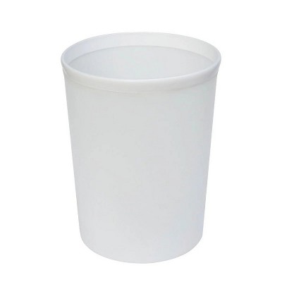 LunaLulinlk Frosted Plastic Bathroom White Wastebasket, 2.1 gal