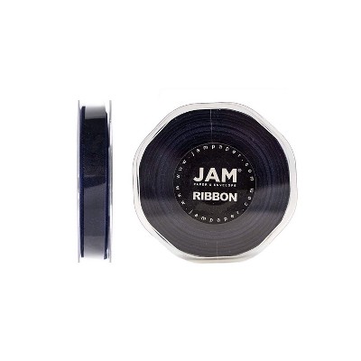 JAM Paper Double Faced Satin Ribbon Navy Blue (803SAnav25)