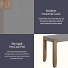 Alaterre Furniture 40" Davenport Faux Concrete and Wood Bench Light Amber: Modern Rectangular Entryway Seating with Storage - 4 of 4