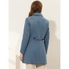 Allegra K Women's Collar Long Sleeve Single Breasted Winter Long Coat - 4 of 4
