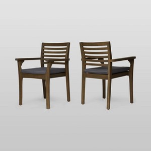 Emerson 2pk Acacia Wood Dining Chair - Christopher Knight Home
 - 1 of 4