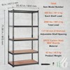 5 - Tier Heavy Duty Metal Shelves 2000 lbs Black Garage Kitchen Pantry Basement Laundry Storage Rack 36x18x72 Inch - 3 of 4