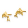 Black Bow Jewelry Kids Small Dolphin Screw Back Post Earrings in 14k Yellow Gold - 2 of 4